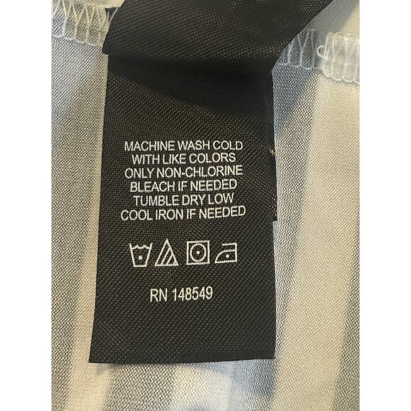 Kenneth Cole Mens Performance Polo Golf Shirt M Short Sleeve Casual Navy Stripe - Picture 6 of 8